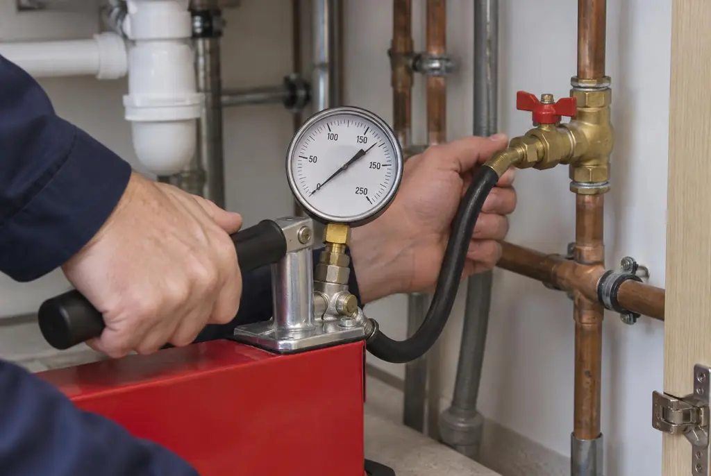 Lekdetectie Zwolle – druktest op een waterleiding met een manometer